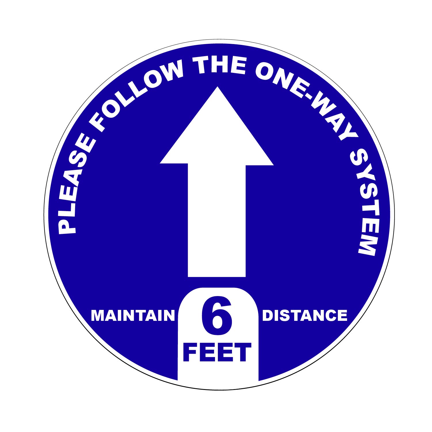 One-Way Directional Floor Decals – 18″